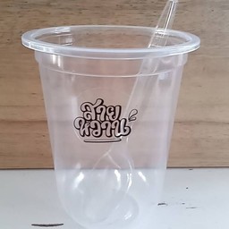 แก้วพลาสติกพร้อมช้อน