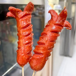 ไส้กรอกรมควัน  ทอด