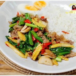 ข้าวขี้เมาเนื้อสับ+ไข่ดาว