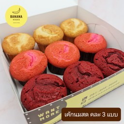 กล่อง 9 ชิ้น เค้กนมสด คละ 3 แบบ