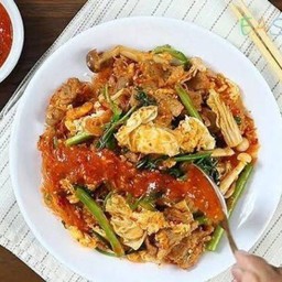 สุกี้แห้งสูตรน้ำจิ้มไหหลำ