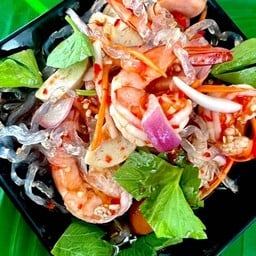 ยำเส้นแก้วกุ้งลวก