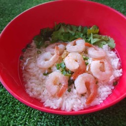 ข้าวต้มกุ้งพร้อมน้ำจิ้มรสเด็ด