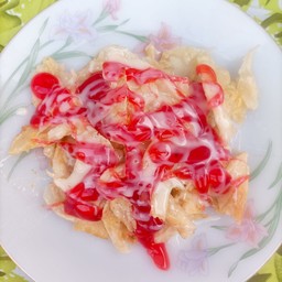 โรตีธรรมดา2ชิ้น+แยมสตรอเบอรี่