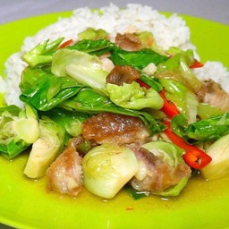 ผัดแขนงหมูสามชั้น