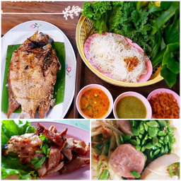 ปลาเผา+คอหมูอบโอ่ง ฟรี ตำหมูยอปูปลาร้า