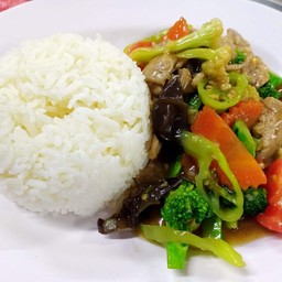 ผัดผักรวม หมู