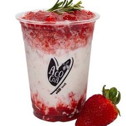 นมสดสตรอเบอรี่เย็น (สตรอเบอรี่แท้)