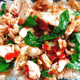 กะเพราไก่ราดข้าว