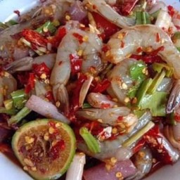 ตำไหลบัว+กุ้งสด