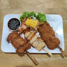 ชุดสเต็กแซลมอลย่าง+ทอด+เฟรนฟราย