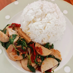 ข้าวกะเพราหมูยอ