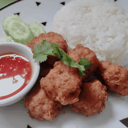 ข้าวหมูก้อนทอด