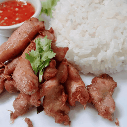 ข้าวสันคอหมูทอด