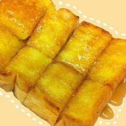 ขนมปังหัวกะโหลกปิ้ง เนย+น้ำผึ้ง 2แผ่น