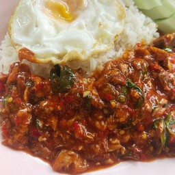 กะเพาปากระป๋อง+ไข่ดาว(หรือไข่เจียวโปรดระบุ)