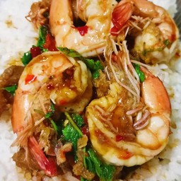ข้าวกระเพรากุ้ง