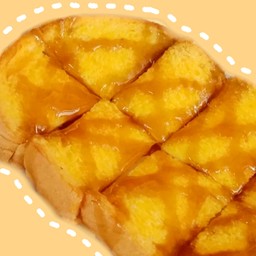 ขนมปังหัวกะโหลกปิ้ง เนย+ซอสคาราเมล 2แผ่น