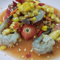 ตำข้าวโพดกุ้งสด