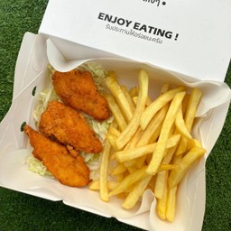 ไก่ไม่มีกระดูก + มันฝรั่ง