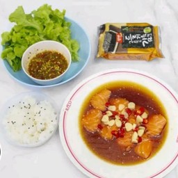 แซลมอนดองกุ้งดองคำโต เลียบคลองทวีวัฒนา