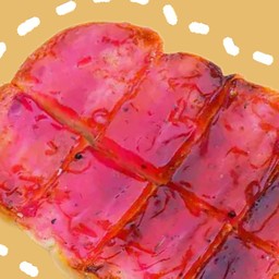 ขนมปังหัวกะโหลกปิ้ง เนย+ซอสบลูเบอร์รี่ 2แผ่น