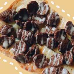 ขนมปังหัวกะโหลกปิ้ง เนย+นมข้นหวาน+ซีเรียลโกโก้ครั้นซ์ 2แผ่น