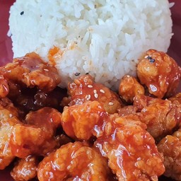 ข้าวไก่กรอบซอสพริกเกาหลี