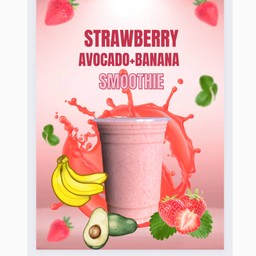 สตอเบอรี่+กล้วย+อโวคาโด้ สมูตตี้