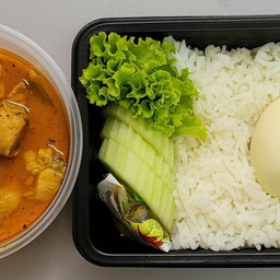 D-105 ข้าว+แกงเผ็ดฟักไก่+อาหาร 1อย่าง(ตามตัวเลือก)