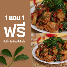 [อร่อยซ่ากับโค้ก] กะเพราไก่กรอบ 1 แถม 1 เท่านั้น + 2 โค้ก ไม่มีน้ำตาล (ขวด) 