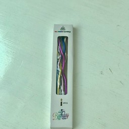 เทียนวันเกิดเกลียวโค้งเมทัลลิคหลากสี