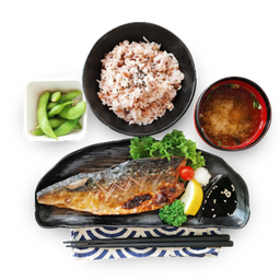 ข้าวปลาซาบะย่างเกลือ