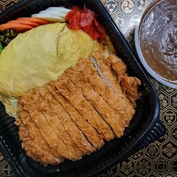แกงกะหรี่หมูทอด+มิโซะซุป