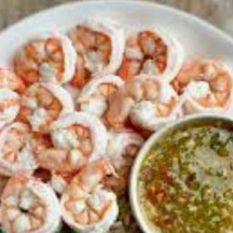 กุ้งลวกน้ำจิ้มซีฟู้ด