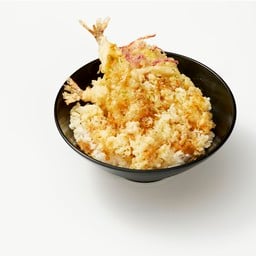 ข้าวหน้ากุ้งชุบแป้งทอด