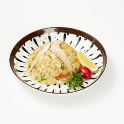ข้าวผัดปลาแซลมอน