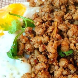 ข้าวราดผัดพริกป่น+ไข่ดาว