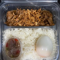 ข้าวหมูหวาน + ไข่เป็ดต้ม