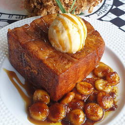Banana foster caramel toast