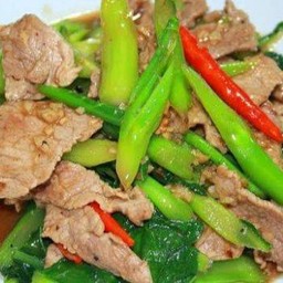 ข้าวราดคะน้าหมูชิ้น