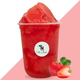 สตอเบอรี่สมูทตี้ เนื้อสตอเบอรี่เน้นๆ รสชาติเปรี้ยวหวาน ได้รสสตอเบอรี่