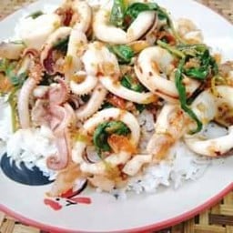 ข้าวกะเพราปลาหมึก