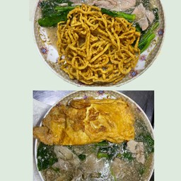 ราดหน้าหมี่กรอบ + ราดหน้าเส้นใหญ่หมกไข่