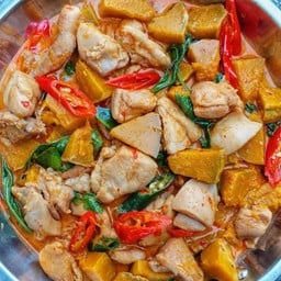 แกงฟักทอง+ข้าวเปล่า