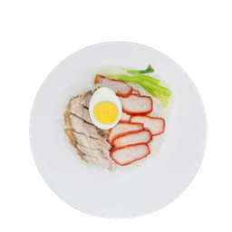 ข้าวหมูกรอบ+หมูแดง