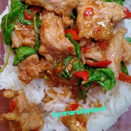 ข้าวกะเพราหมูชิ้น