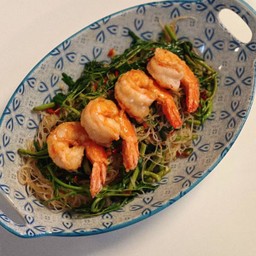 หมี่กระเฉดกุ้ง