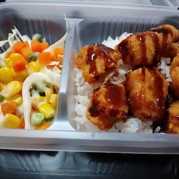 ข้าวเทอริยากิ ไก่ทอด