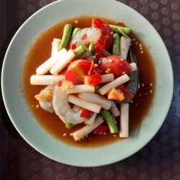 ตำไหลบัวกุ้งสด